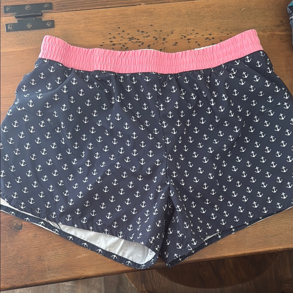 Jadelynn Brooke Nautical Navy and Pink Women's Shorts